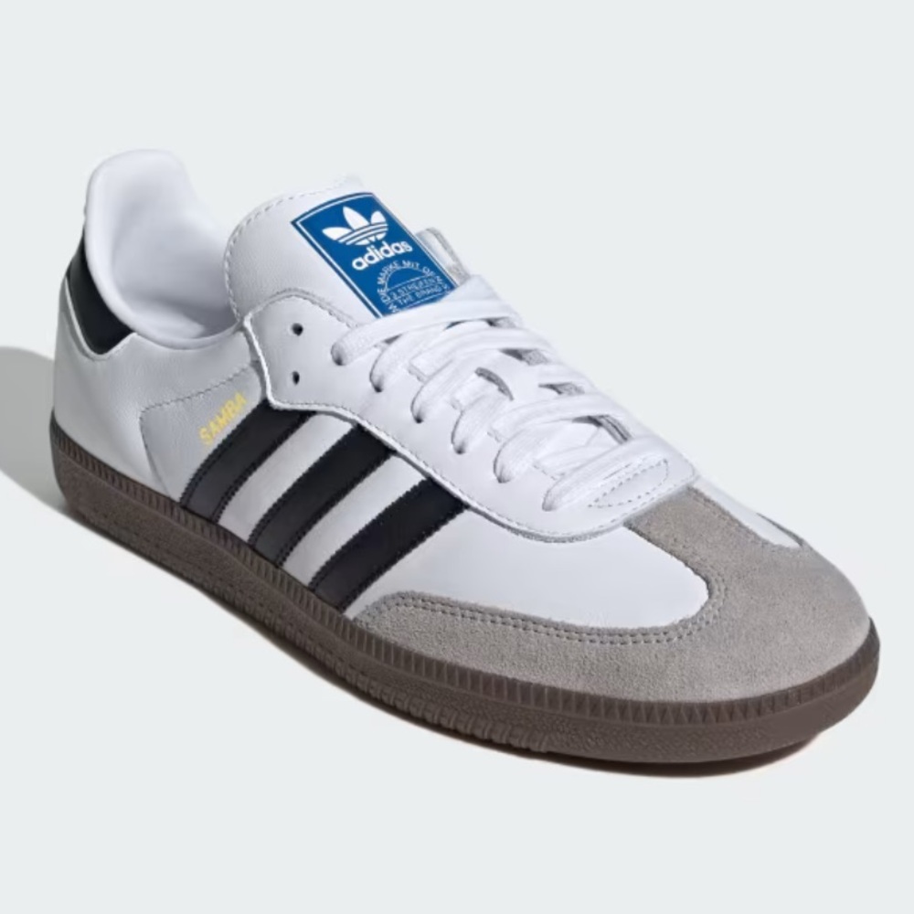 Adidas Samba OG Sneaker Cloud White / Core Black / Gum Size 7.5 - Picture 2 of 14